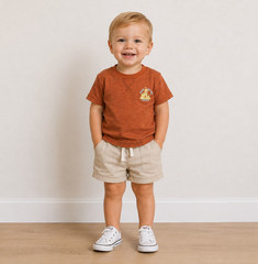 Okie Dokie 18M Brown “King of the Castle” Sandcastle Graphic Cotton Tee