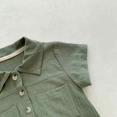 All Seasons outwear solid color short sleeves clothes for 6-12 M, Beige