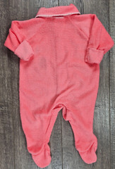 Baby Girl Clothes Vintage Paddington Bear Newborn- 3 Month Coral Footed Outfit