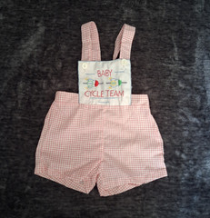 Vintage JAYFAIR Red/White Embroider Bicycle Romper One-Piece Newborn