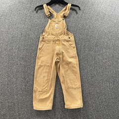 Carhartt Baby Bib Overalls Double Knee Size N/A Brown Snap Closure Canvas