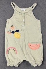 Next Baby Girl Romper Outfit Green Button Rainbow Fruit Watermelon Lemon 24m 2