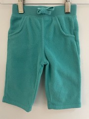 Old Navy Baby Girl Solid Aqua Cozy Soft Fleece Elastic Waist Pull On Pants 6-12M