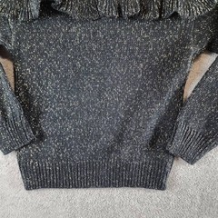 Epic Threads Ruffled Metallic Sweater Toddler Girls 3T/3 Deep Black Pullover