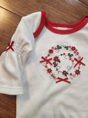 Baby Girl My First Christmas Holiday 4-Piece Outfit White & Red Gift, Newborn