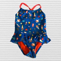 KIKO & MAX Girls One-Piece Peplum Ice Cream Swim