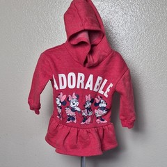 Disney Junior Minnie Mouse Hooded Fleece Pullover Jacket Pink 12M