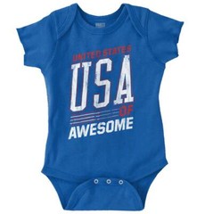 American Patriot United States of Awesome Newborn Baby Boy Girl Infant Romper