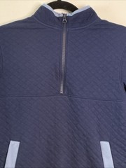 Cat & Jack Boys M 8 Navy Blue Quilted Half Zip Pullover Jacket