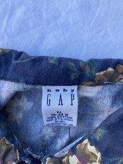 Baby Gap 18 24 Months Girls Shirt Dress Long Sleeve Toddler Blue Floral VTG