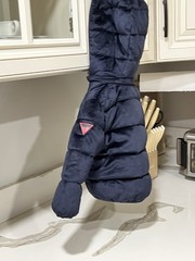 GUESS 12M Navy Hooded Puffer Jacket Full Zip Logo Polyester Fall/Winter