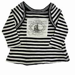 Ralph Lauren Baby Striped Knit Top Sailboat Boat patch Boat Neck Top 9 Months