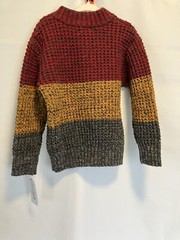 Cat & Jack Boys Chunky Knit Pullover Sweater Red Yellow Gray 4T NWT