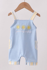 HD: Toddler Boy Blue Embroidered “You Are My Sunshine” Romper Size 18 M NEW