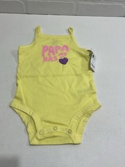 NWT! Carter’s Baby Bright Yellow Papa Has My Heart One Piece 12M