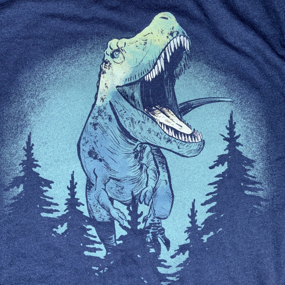 Carter’s T-Rex long sleeve Tee Shirt Youth Blue Size S Navy Blue NWT
