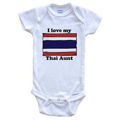 I Love My Thai Aunt Thailand Flag Niece Nephew One Piece Baby Bodysuit