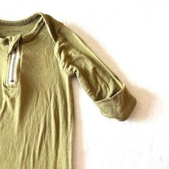 Posh Peanut NB Sleeping Gown Army Green Viscose Bamboo Pajama Military Cozy