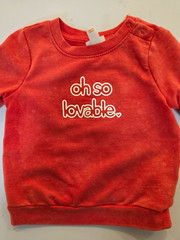 Cat & Jack 12M Orange “Oh So Lovable” Graphic Pullover Sweatshirt, Long Sleeve