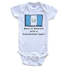 Born In America With A Guatemalan Heart Cute Guatemala Flag Baby Bodysuit