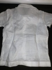 Alba Creaciones Baby Boy Cubanera Shirt White Linen Look Size 18 M New
