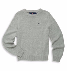 New VINEYARD VINES Solid Knit Cotton Pullover Sweater MINNOW GRAY 4T NWT
