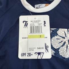 Trunks Surf & Swim Co Boys Swim Set 2 Marine Blue White Hibiscus TS0252420 NEW