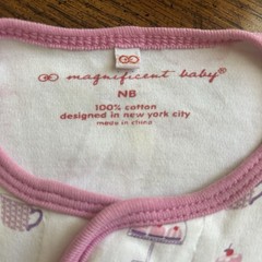 Magnificent Baby Girls NB Newborn Bodysuit Tea Party Cute Baby Shower Pink Sweet