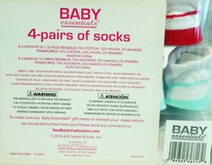 BABY ESSENTIAL’S INFANT PACKAGE 4 PRS of SOCKS / BOOTIES SIZE 0-6 M NEW IN BOX