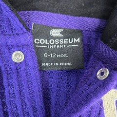 Washington Huskies Purple Waffle Knit Hooded Romper Infant 6-12M NWT Colosseum