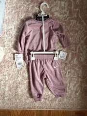 Nike Baby Girls Velour 2 Piece Set Purple Bodysuit Joggers NWT 6 Months