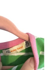 Baby Luigi Green & White Stripe Size 12M Pink Whale Toddler Girl Dress