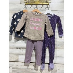 Colored Organics Peek Burt’s Bees Carter’s Girls 18-24M Purple Tan Floral Bundle