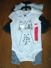 NEW Baby Girl Sz 9 mo. Clothes Bundle 9 Pc Lot w/ bodysuits pants tee hoodie +