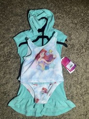 Girl’s Disney Princess The Little Mermaid 3 Piece Swimsuit and Coverup Size 5T