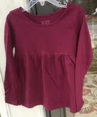 Toddler Girls Childrens Place 5T Burgundy Empire Waist Long Sleeve Top G