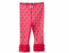 Mud Pie Spring Girl Pink Polka Dot Lace Capri Leggings 361009 – Choose Size