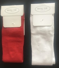 MAYORAL OPAQUE BABY GIRL 3 MONTH TIGHTS LOT OF 2 RED & WHITE NWT