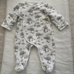 Janie And Jack Baby Woodland Toile Wrap Footed One-piece 0 3 Months Forest Fox