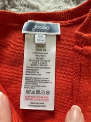 Baby Girl Jacadi Paris 6 Month White Dress with Orange Cardigan Button Front