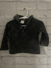 Little Beginnings Solid Gray Lightweight Fleece SOFT Hoodie Pullover Baby 12M