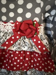 Counting Daisies Girls 3-6M 2Pc Polka Dot Ruffle Bow Top Stripe Pants Outfit Set