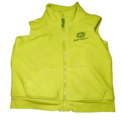 Baby John Deere Fleece Vest Lime Green 9–12 Months Farm Western Infant