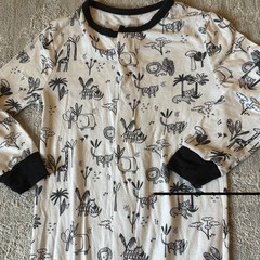 Magnetic Me Animal Safari Modal Footie Black And White Print Jungle 12-18 Months