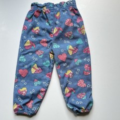 Vintage Healthtex Denim Patchwork Hearts Jeans Joggers Kids Size 3T Made In USA