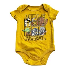 Star Wars Baby Bodysuit 3-6M Little Rebel Mustard Yellow Disney Infant