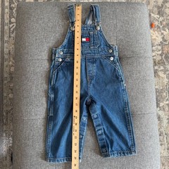 Tommy Hilfiger Vintage Denim Carpenter Overalls 12-18M Blue Snap Inseam Logo