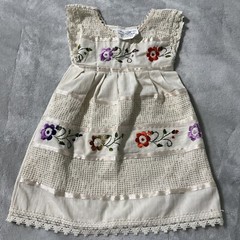 Baby Cotton Embroidered Dress Made in Mexico La Morenita Imports See Measurement