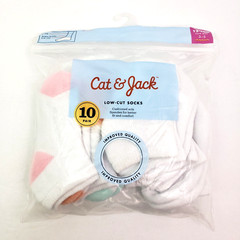 Cat & Jack Girls Size 12-24 Months White Low Cut Socks 10 Pair