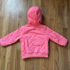 Carhartt Hooded Zip Up Jacket Canvas Insulated Sherpa Pink OJ9566-G Girl 2T NWOT